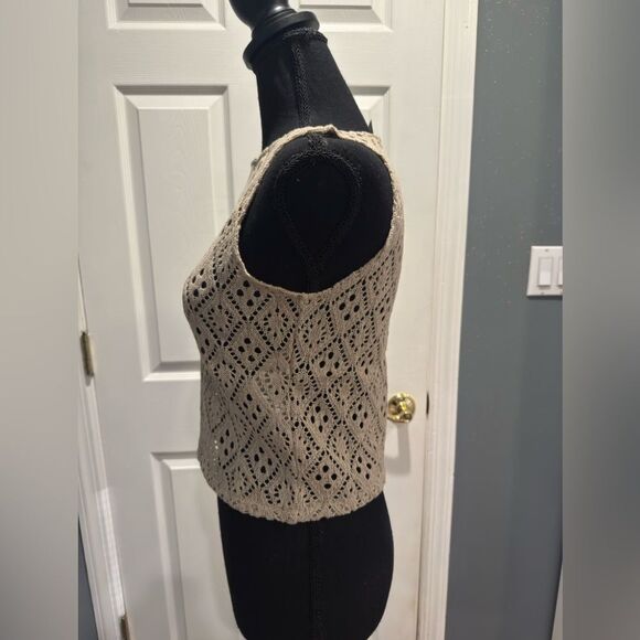 Taupe rib racer longline vest in US size 6 - Picture 3 of 9
